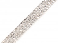 Nažehlovací borta s broušenými kamínky šíře 10 mm crystal, 9 m - zvětšit obrázek