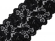 Elastická krajka / vsadka / běhoun šíře 15 cm 4 černá, 18 m - zvětšit obrázek