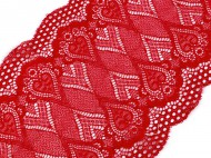 Elastická krajka / vsadka / běhoun šíře 18 cm 3 (16 cm) červená, 1 m - zvětšit obrázek