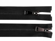 Zip kovový No 5 dělitelný 2 jezdce / dvoucestný 90 cm 2 černá černý nikl, 1 ks - zvětšit obrázek