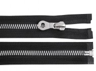 Kostěný zip, imitace kovu No 8 délka 70 cm bundový 322 černá, 1 ks - zvětšit obrázek
