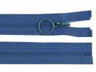 Kostěný zip No 3 délka 60 cm s kroužkem 220 modrá jeans tmavá, 1 ks - zvětšit obrázek