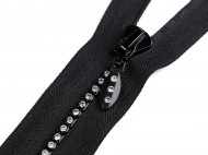Kostěný zip šíře 4 mm délka 45 cm se štrasovými kamínky - zvětšit obrázek