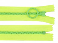 Kostěný zip barevný No 5 délka 15 cm s ozdobným jezdcem 3 (229) žlutozelená zelená, 1 ks - zvětšit obrázek