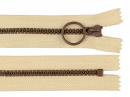 Kostěný zip barevný No 5 délka 15 cm s ozdobným jezdcem 1 (276) béžová světlá hnědá, 1 ks - zvětšit obrázek