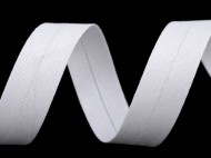 Šikmý proužek bavlněný šíře 18 mm zažehlený 1 / 1 bílá, 1 m - zvětšit obrázek