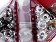 Kovové druky 15 mm vysoký nýt nikl, 10 karta - zvětšit obrázek