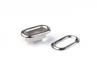 Průchodky s podložkou ovál 4x12 mm nikl, 50 pár - zvětšit obrázek