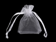 Dárkový pytlík 4,5x7 cm organza 1 bílá, 10 ks - zvětšit obrázek