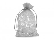 Dárkový pytlík 10x15 cm organza 1 stříbrná, 10 ks - zvětšit obrázek
