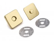 Magnetické zapínání 18x18 mm čtverec 2 zlatá, 5 sada - zvětšit obrázek