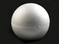 Polystyrenová koule dvoudílná dutá 19,5 cm bílá, 1 ks - zvětšit obrázek