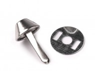 Dvounožkový hřeb / kovové nožičky na kabelky 12 mm 1 nikl, 10 sada - zvětšit obrázek