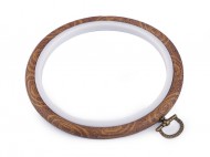 Vyšívací kruh / rámeček k zavěšení 12 cm 2 hnědá, 1 ks - zvětšit obrázek