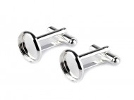 Manžetové knoflíky s lůžkem 14 mm polotovar stříbrná světlá, 2 ks - zvětšit obrázek
