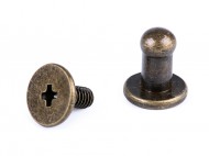 Sedlářský nýt šroubovací 4 mm 2 staromosaz, 5 pár - zvětšit obrázek