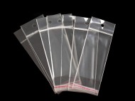 PP sáček s lepicí klopou a závěsem 5x10 cm transparent, 100 ks - zvětšit obrázek