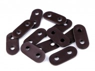 Brzdičky z eko kůže 16x34 mm 2 hnědá tmavá, 4 ks - zvětšit obrázek