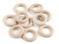 Dřevěný kroužek vnější 30 mm přírodní sv., 10 ks - zvětšit obrázek