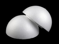 Polystyrenová koule dvoudílná dutá 14,5 cm bílá, 1 ks - zvětšit obrázek