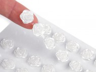 Samolepicí růže na lepicím proužku 11 mm 1 Off White, 1 karta - zvětšit obrázek