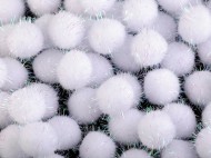Bambulka s lurexem 20 mm bílá lurex, 100 ks - zvětšit obrázek