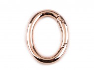 Karabina oválná na kabelky / kroužek na klíče 7 růžové zlato, 10 ks - zvětšit obrázek