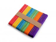 Dřevěné špachtle barevné 1x11,4 cm mix, 50 ks - zvětšit obrázek