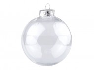 Baňka k dozdobení 8 cm 1 transparent stříbrná, 2 ks - zvětšit obrázek