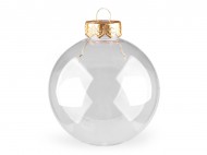 Baňka k dozdobení 8 cm 2 transparent zlatá, 6 ks - zvětšit obrázek