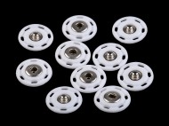 Designové patentky / druky 25 mm 1 bílá, 5 pár - zvětšit obrázek
