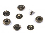 Kovové druky 10 mm 2 staromosaz, 50 sada - zvětšit obrázek