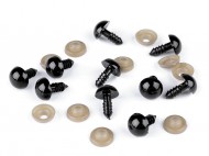 Oči s pojistkou 12 mm černá, 10 sada - zvětšit obrázek