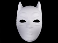 Karnevalová maska - škraboška k domalování 3 bílá Batman, 1 ks - zvětšit obrázek