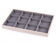 Dřevěné plato / organizér se sametem 1 šedá, 1 ks - zvětšit obrázek