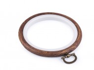 Vyšívací kruh / rámeček k zavěšení 9 cm hnědá, 1 ks - zvětšit obrázek