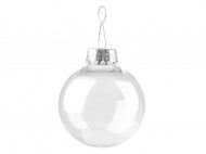 Baňka k dozdobení 6 cm 1 transparent stříbrná, 2 ks - zvětšit obrázek