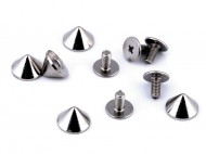Ozdobný šroubovací hrot / nýt / nožičky na kabelky 9,5 mm 1 nikl, 5 pár - zvětšit obrázek