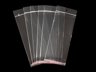 PP sáček s lepicí klopou a závěsem 8x19,5 cm transparent, 100 ks - zvětšit obrázek