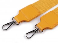 Textilní ucho / popruh na tašku s karabinami šíře 3,8 cm 7 hořčicová nikl, 1 ks - zvětšit obrázek