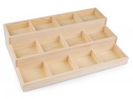 Dřevěné plato / organizér 3 patrový 24x35,5 cm přírodní sv., 1 ks - zvětšit obrázek