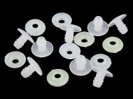 Klouby s pojistkou 20 mm transparent, 20 sada - zvětšit obrázek