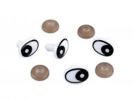 Oči s pojistkou 12x16 mm černá, 20 sada - zvětšit obrázek
