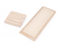 Dřevěný stojan se semišem na náhrdelníky a řetízky 10x28 cm - zvětšit obrázek