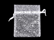 Dárkový pytlík 13x18 cm organza s ornamenty - zvětšit obrázek