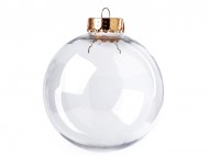 Baňka k dozdobení 10 cm 2. jakost 2 transparent zlatá, 6 ks - zvětšit obrázek