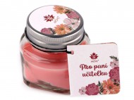 Malá vonná svíčka ve skle s jmenovkou 28 g 8 -pro paní učitelku (Orchid) korálová světlá, 24 ks - zvětšit obrázek