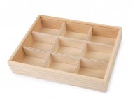Dřevěný box / organizér s posuvným víkem přírodní sv., 1 ks - zvětšit obrázek