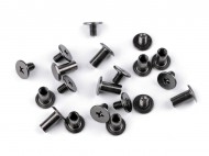 Sedlářský nýt šroubovací 10 mm 2 nikl černý, 10 pár - zvětšit obrázek