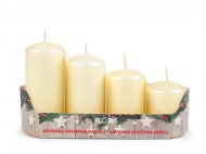 Adventní svíčky sestupné 3 krémová světlá perleť, 1 sada - zvětšit obrázek